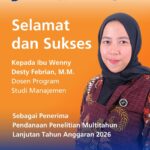 Selamat kepada Ibu Wenny Desty Febrian, S.E., M.M. Dosen Program Studi Manajemen Fakultas Bisnis (1)